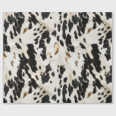 Zwart Wit Goud Zuidwest Cowhide Verjaardag Cadeaupapier (Vlak)