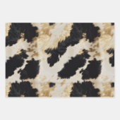 Zwart Wit Goud Zuidwest Cowhide Verjaardag Inpakpapier Vel (Voorkant 3)