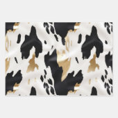 Zwart Wit Goud Zuidwest Cowhide Verjaardag Inpakpapier Vel (Voorkant 2)