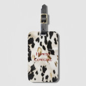 Zwart Wit Goud Zuidwest Koeienhuid Bagagelabel (Voorkant (verticaal))