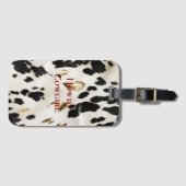 Zwart Wit Goud Zuidwest Koeienhuid Bagagelabel (Voorkant (horizontaal))