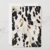 Zwart Wit Goud Zuidwest Koeienhuid bruiloft Kaart (Achterkant)