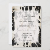 Zwart Wit Goud Zuidwest Koeienhuid bruiloft Kaart (Voorkant)