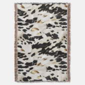 Zwart Wit Goud Zuidwest Koeienhuid Deken (Voorkant Verticaal)