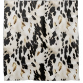 Zwart Wit Goud Zuidwest Koeienhuid Douchegordijn (Voorkant)