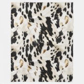 Zwart Wit Goud Zuidwest Koeienhuid Fleece Deken (Voorkant)