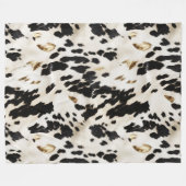 Zwart Wit Goud Zuidwest Koeienhuid Fleece Deken (Voorkant (Horizontaal))