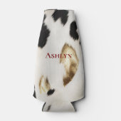 Zwart Wit Goud Zuidwest Koeienhuid Flesjeskoeler (Voorkant)