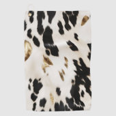 Zwart Wit Goud Zuidwest Koeienhuid Golfhanddoek (Voorkant)