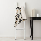 Zwart Wit Goud Zuidwest Koeienhuid Sherpa Deken (In situ)