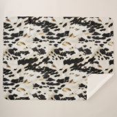 Zwart Wit Goud Zuidwest Koeienhuid Sherpa Deken (Voorkant (horizontaal))