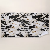 Zwart Wit Goud Zuidwest Koeienhuid Strandlaken (Voorkant)