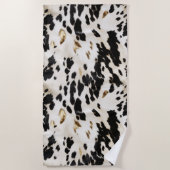 Zwart Wit Goud Zuidwest Koeienhuid Strandlaken (Voorkant)