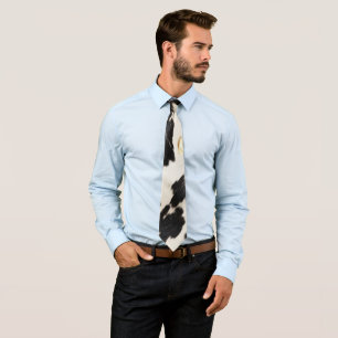 Zwart Wit Goud Zuidwest Koeienhuid Stropdas