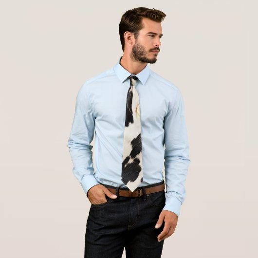 Zwart Wit Goud Zuidwest Koeienhuid Stropdas (In situ)