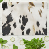 Zwart Wit Goud Zuidwest Koeienhuid Theedoek (Gevouwen)