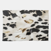 Zwart Wit Goud Zuidwest Koeienhuid Theedoek (Horizontaal)