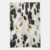 Zwart Wit Goud Zuidwest Koeienhuid Theedoek (Verticaal)