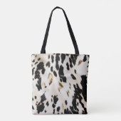 Zwart Wit Goud Zuidwest Koeienhuid Tote Bag (Achterkant)