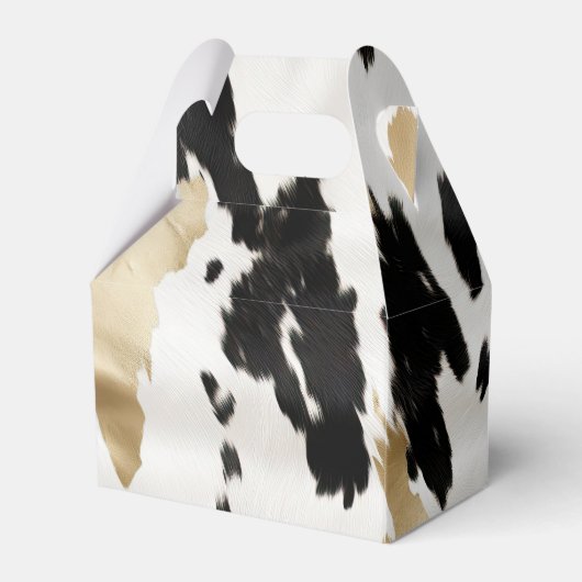 Zwart Wit Goud Zuidwest Koeienhuid Verjaardag Bedankdoosjes (Achterkant)