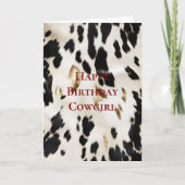 Zwart Wit Goud Zuidwest Koeienhuid Verjaardag Kaart (Voorkant)