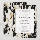 Zwart Wit Goud Zuidwest Koeienhuid Verjaardag Kaart (Voorkant / Achterkant)