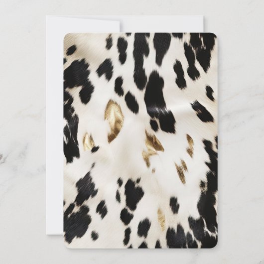 Zwart Wit Goud Zuidwest Koeienhuid Verjaardag Kaart (Achterkant)