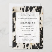 Zwart Wit Goud Zuidwest Koeienhuid Verjaardag Kaart (Voorkant)