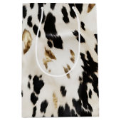 Zwart Wit Goud Zuidwest Koeienhuid Verjaardag Medium Cadeauzakje (Voorkant)