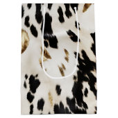 Zwart Wit Goud Zuidwest Koeienhuid Verjaardag Medium Cadeauzakje (Achterkant)