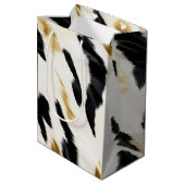 Zwart Wit Goud Zuidwest Koeienhuid Verjaardag Medium Cadeauzakje (Achterkant Gekanteld)
