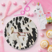 Zwart Wit Goud Zuidwest Koeienhuid Verjaardag Papieren Bordje (Feest)