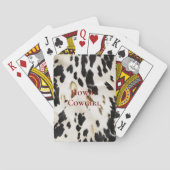 Zwart Wit Goud Zuidwest Koeienhuid Verjaardag Pokerkaarten (Achterkant)