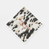 Zwart Wit Goud Zuidwest Koeienhuid Verjaardag Servet (Hoek)