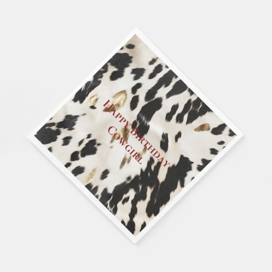 Zwart Wit Goud Zuidwest Koeienhuid Verjaardag Servet (Hoek)