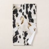 Zwart Wit Goud Zuidwest Koeienhuid Vrijgezellenfee Bad Handdoek (Handdoek)
