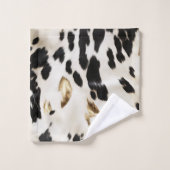 Zwart Wit Goud Zuidwest Koeienhuid Vrijgezellenfee Bad Handdoek (Wasdoekje)