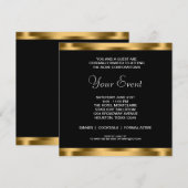 Zwart Wit Goud Zwart Stropdas Corporate Party Kaart (Voorkant / Achterkant)