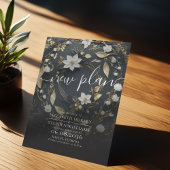 Zwart Wit Gouden Bloemenkrans Trouwdatum Verzet Save The Date