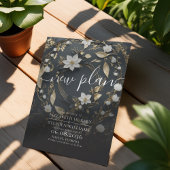 Zwart Wit Gouden Bloemenkrans Trouwdatum Verzet Save The Date