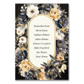 Zwart Wit & Gouden Botanische Bloemtafelkaart Kaart (Achterkant)