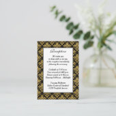 Zwart, Wit, Gouden Damast Receptie Enclosure Kaart (Staand voorkant)