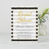 Zwart-wit gouden folie harten Vrijgezellenfeest Kaart (Staand voorkant)