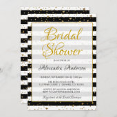 Zwart-wit gouden folie harten Vrijgezellenfeest Kaart (Voorkant / Achterkant)