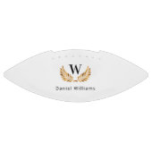 Zwart wit gouden lauwerkrans monogram american football (Paneel)