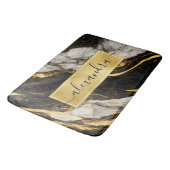 Zwart-wit gouden marmer Modern Elegant Badmat (Gekanteld)