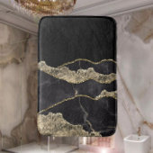 Zwart-wit gouden marmer Modern Elegant Badmat