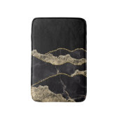 Zwart-wit gouden marmer Modern Elegant Badmat (Voorkant Verticaal)