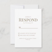 Zwart & Wit Gouden Tekst Bruiloft RSVP (Voorkant)
