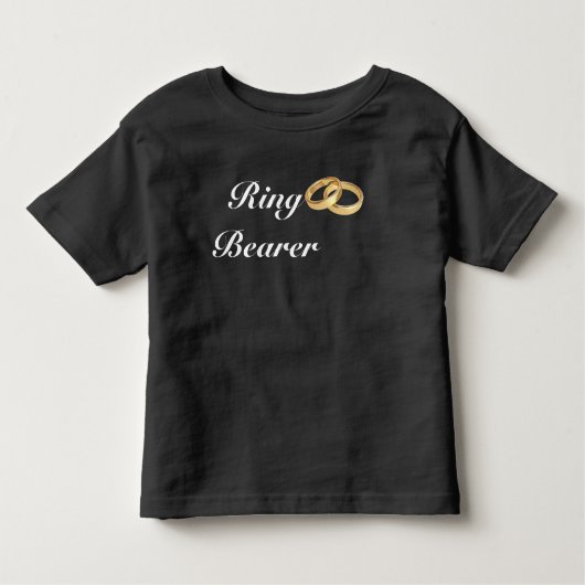 Zwart-Wit | Gouden Trouwringen Ringdrager Kinder Shirts (Voorkant)